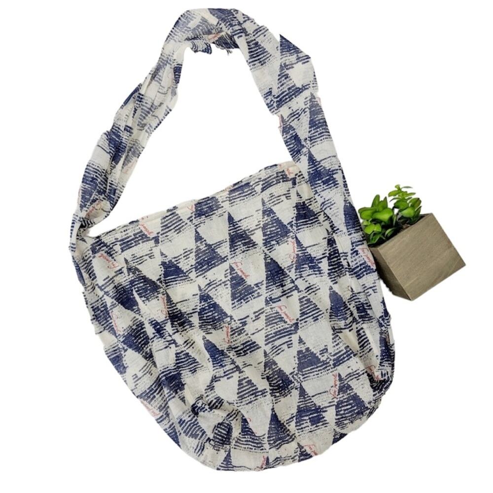 Free People Reusable Bag Muslin Graphic Print Hobo One Strap